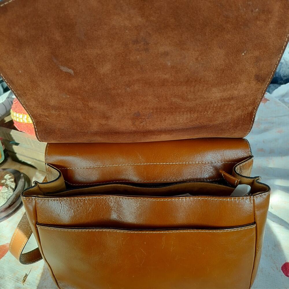 4710)Patricia Nash Brown London Saddle Crossbody Bag London Heritage Collection - Picture 9 of 14